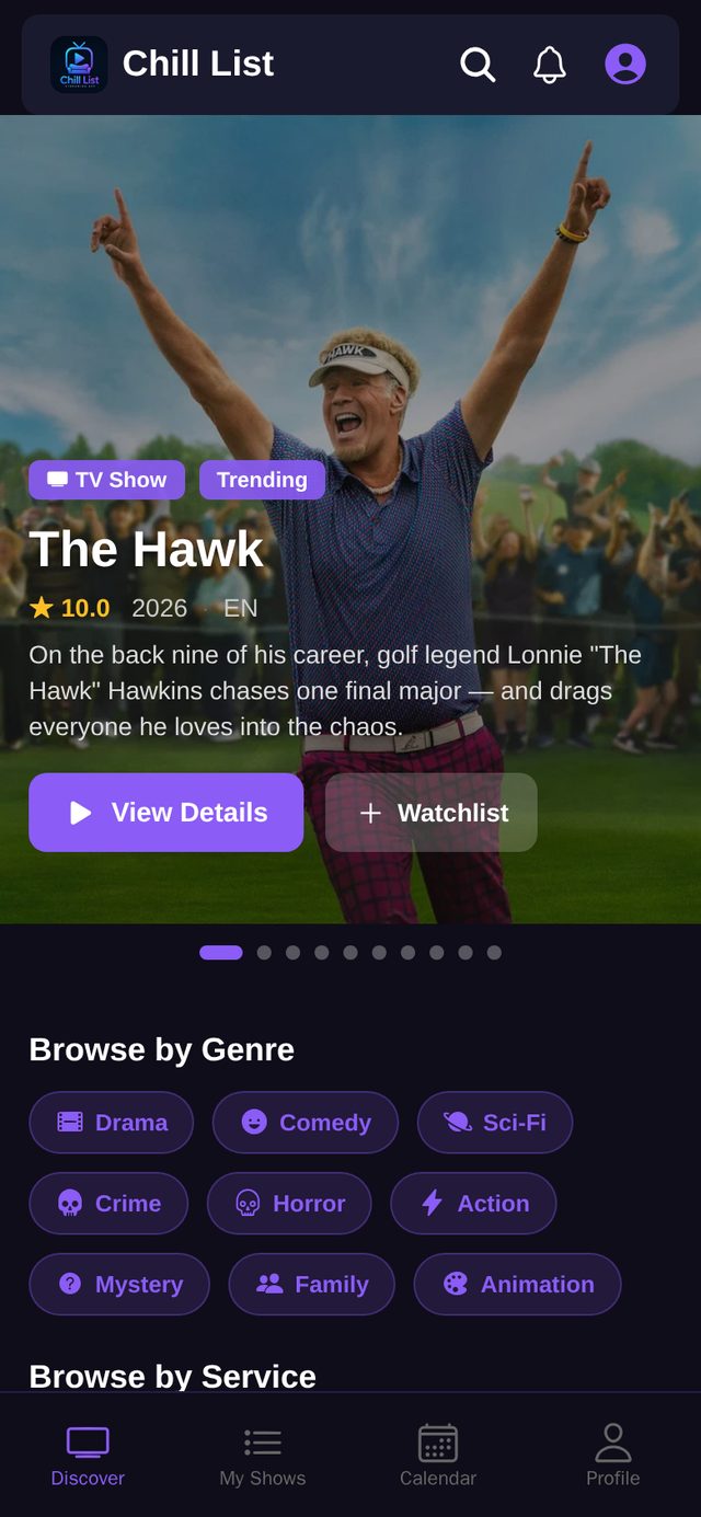 Discover trending shows